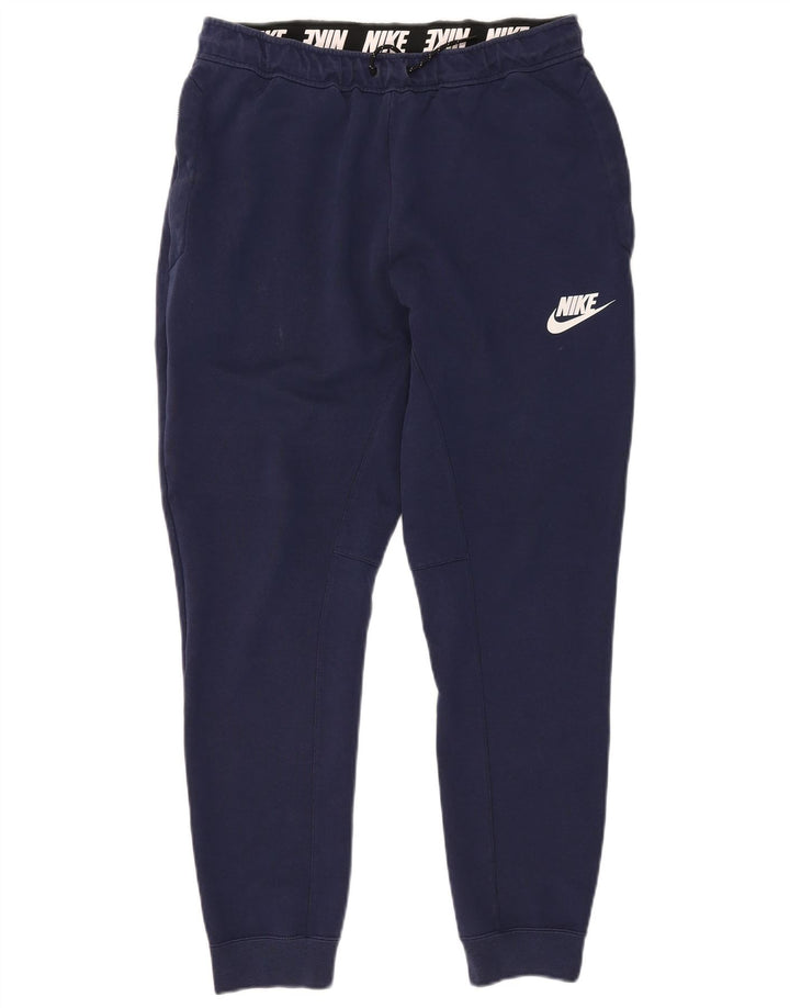 Nike Mens Tracksuit Trousers Joggers Medium Navy Blue Cotton