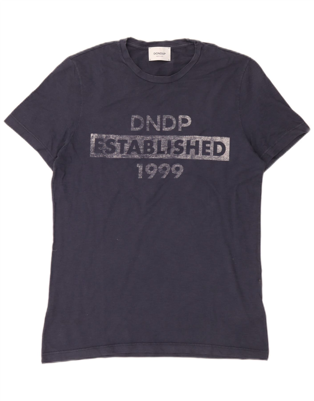 Dondup Mens Graphic T-Shirt Top Medium Navy Blue Cotton