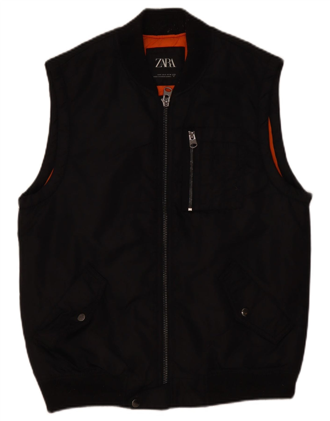 Zara Mens Utility Gilet UK 36 Small Black Nylon