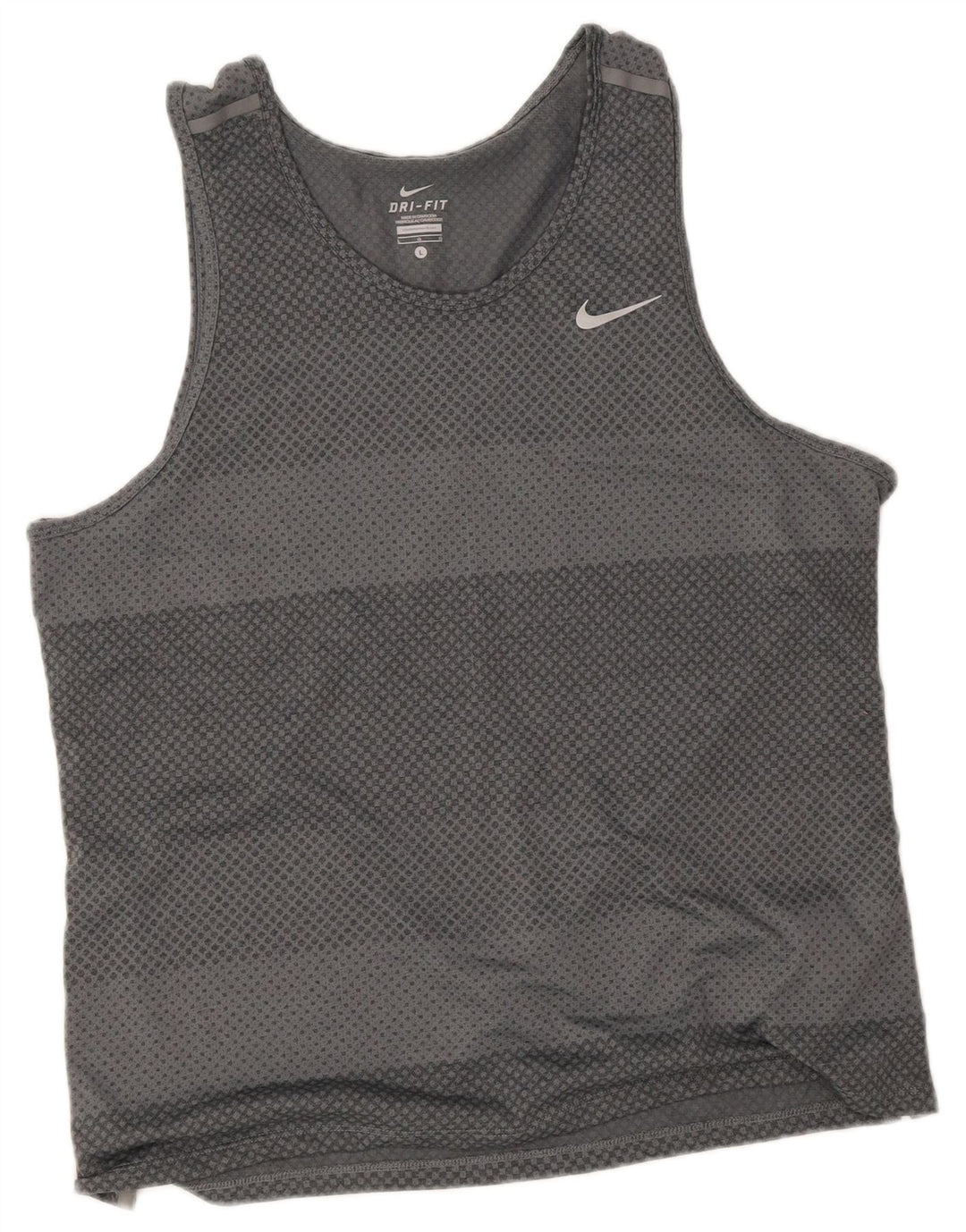 Canotta Nike Dri Fit da uomo, grande, in poliestere a righe grigie