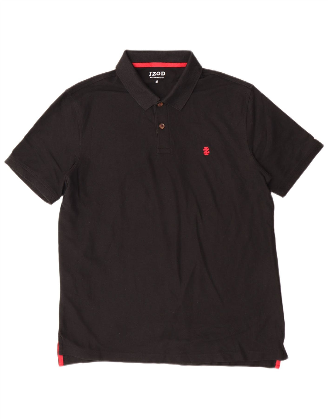 Polo Izod Hombre Mediano Negro Algodón
