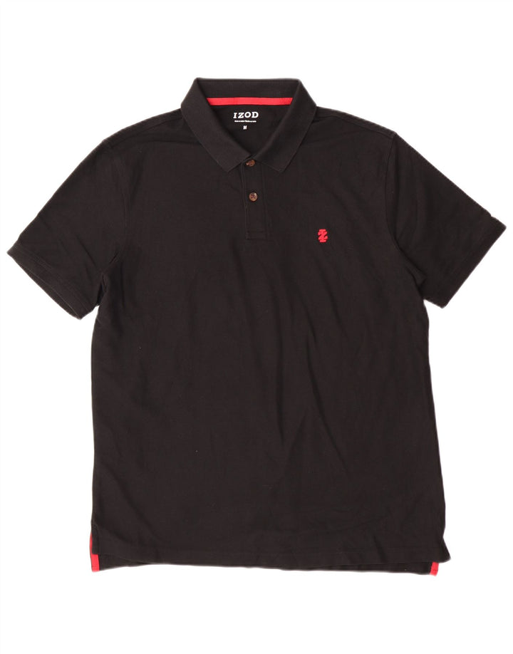 Polo Izod Hombre Mediano Negro Algodón