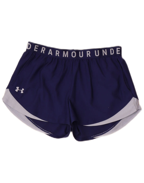 Under Armour Womens Graphic Sport Shorts UK 14 Medium Blue Sports