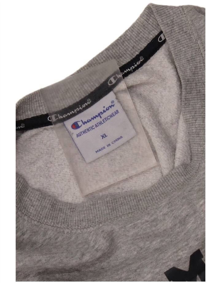Champion Mens Graphic Sweatshirt Jumper XL Grey Cotton