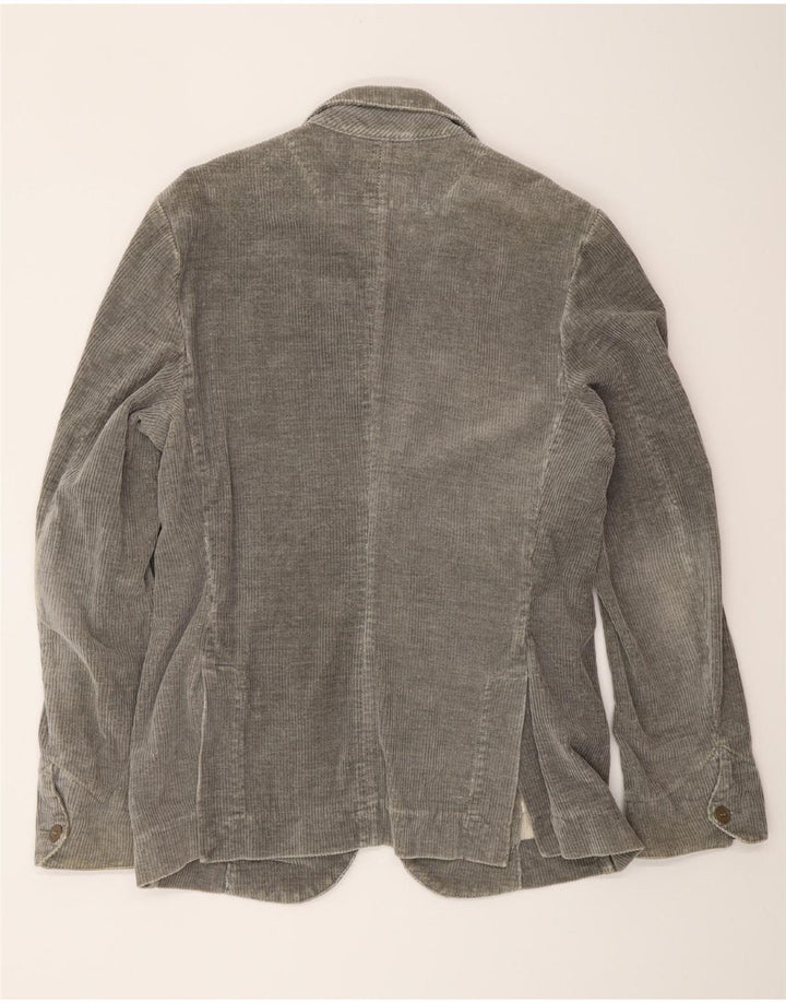 DIESEL Mens 2 Button Corduroy Blazer Jacket UK 40 Large Grey Cotton