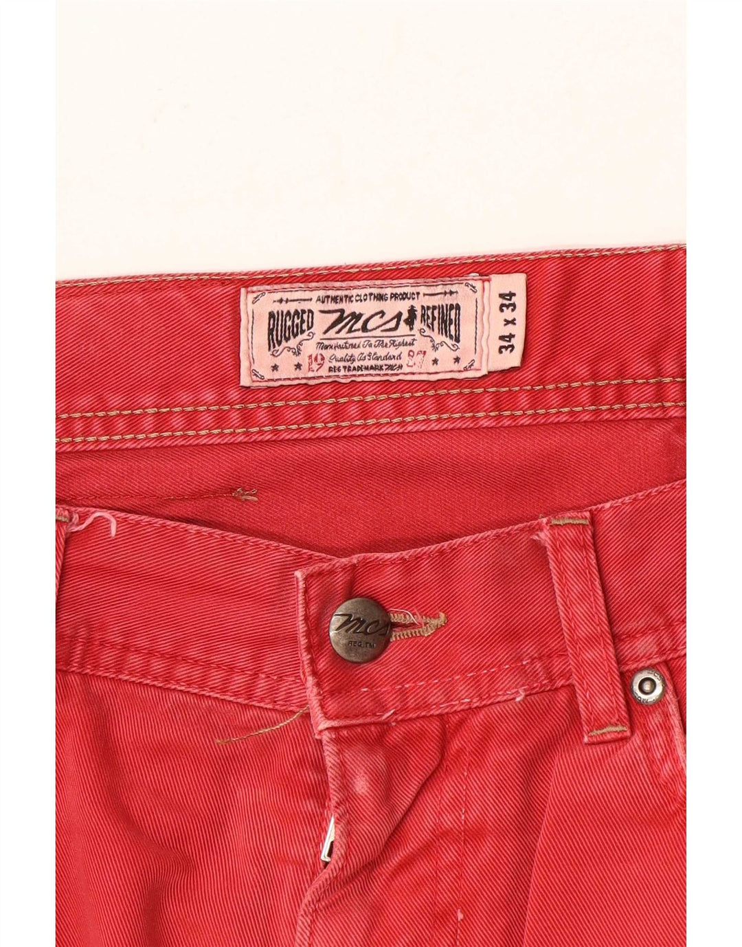 Marlboro Classics Mens Regular Fit Straight Jeans W34 L31 Red