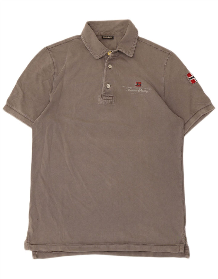 Napapijri Mens Polo Shirt Medium Grey Cotton