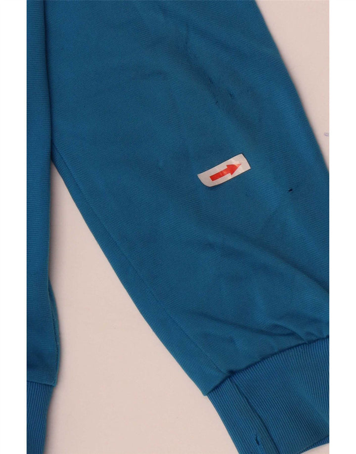 Adidas Boys Tracksuit Top Jacket 13-14 Years Blue Colourblock Polyester