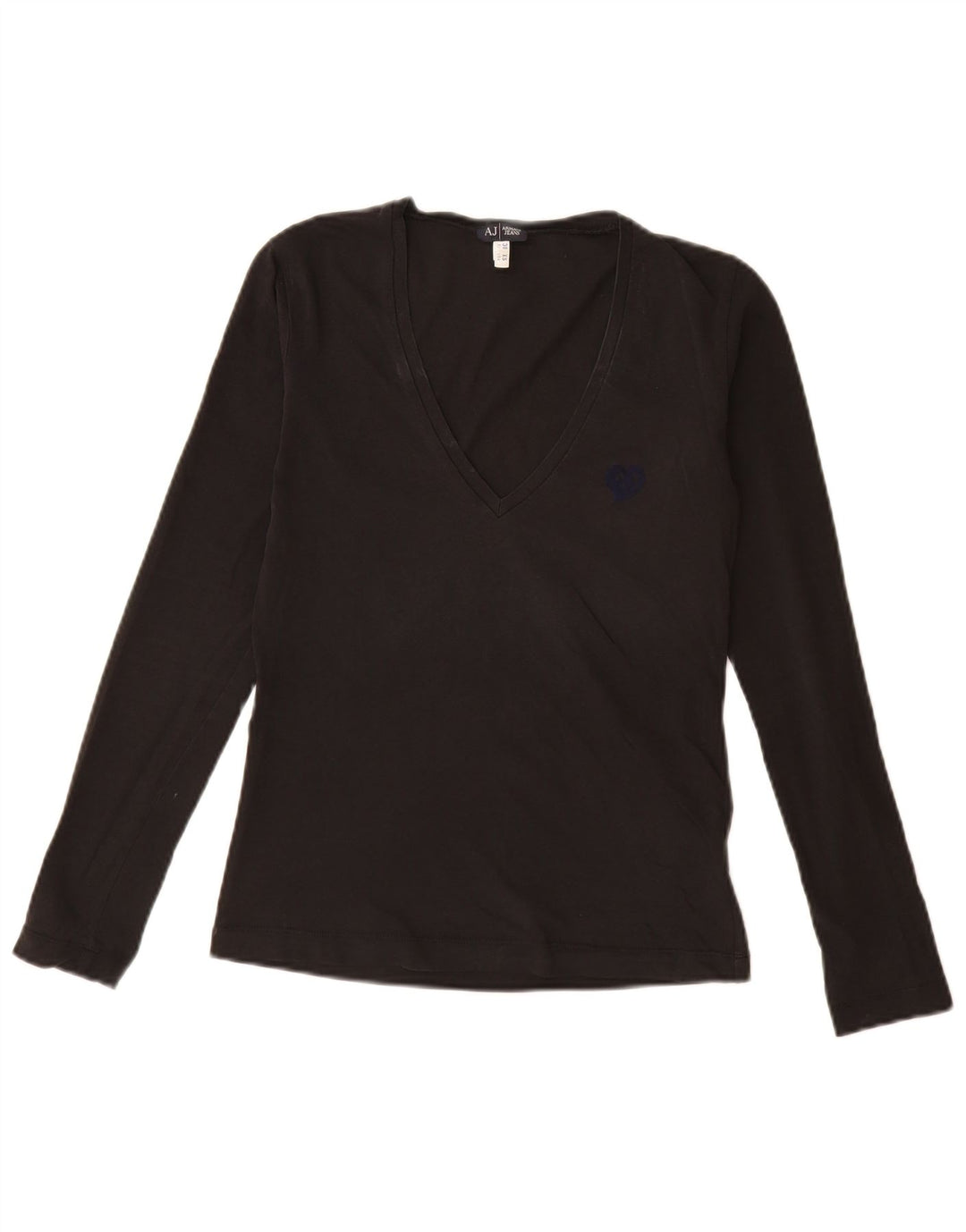 Armani Jeans Dame Top Langærmet EU 38 Medium Sort Bomuld