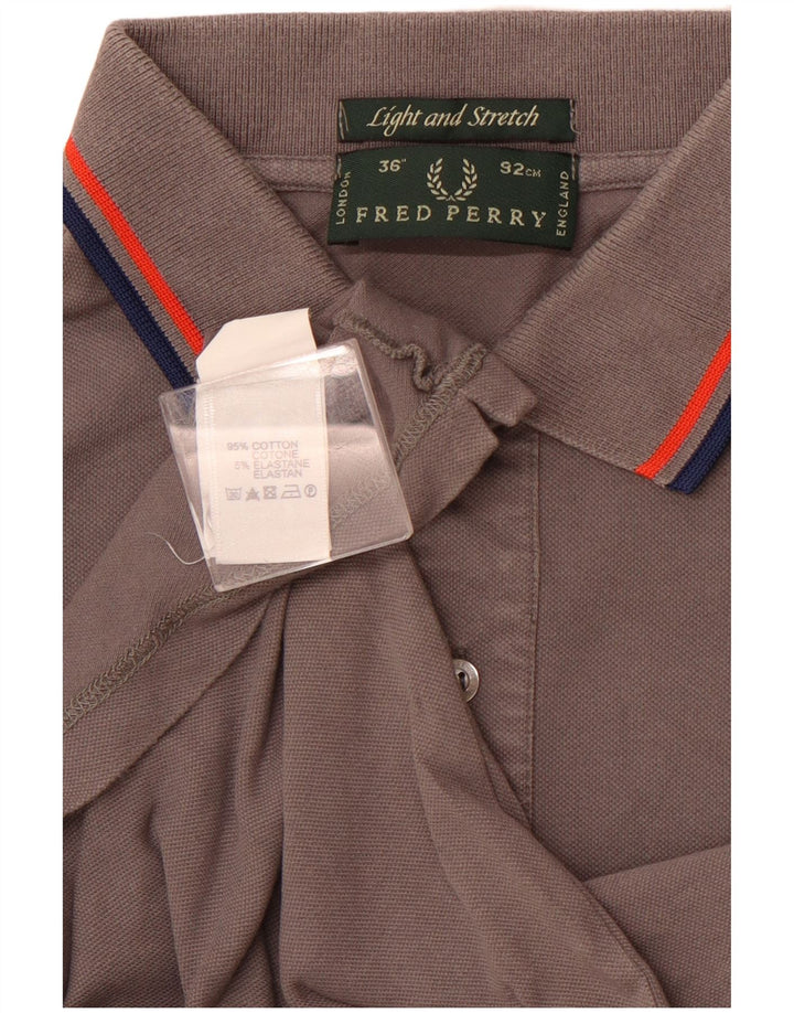 FRED PERRY Mens Polo Shirt Small Grey Cotton