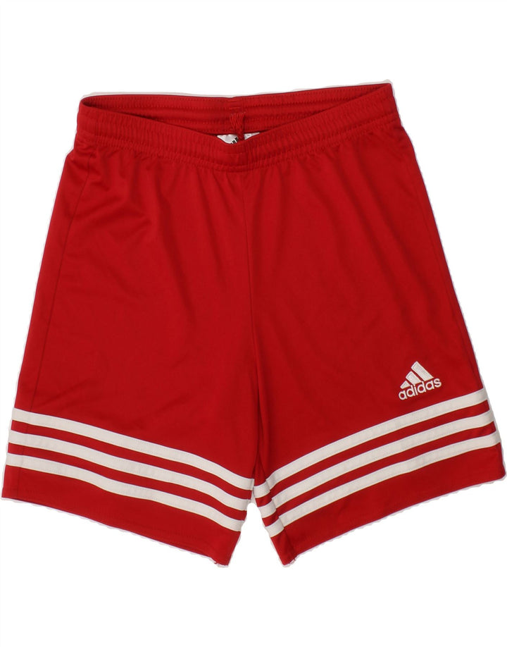 ADIDAS Boys Climalite Sport Shorts 9-10 Years  Red Polyester Vintage Adidas and Second-Hand Adidas from Messina Hembry 