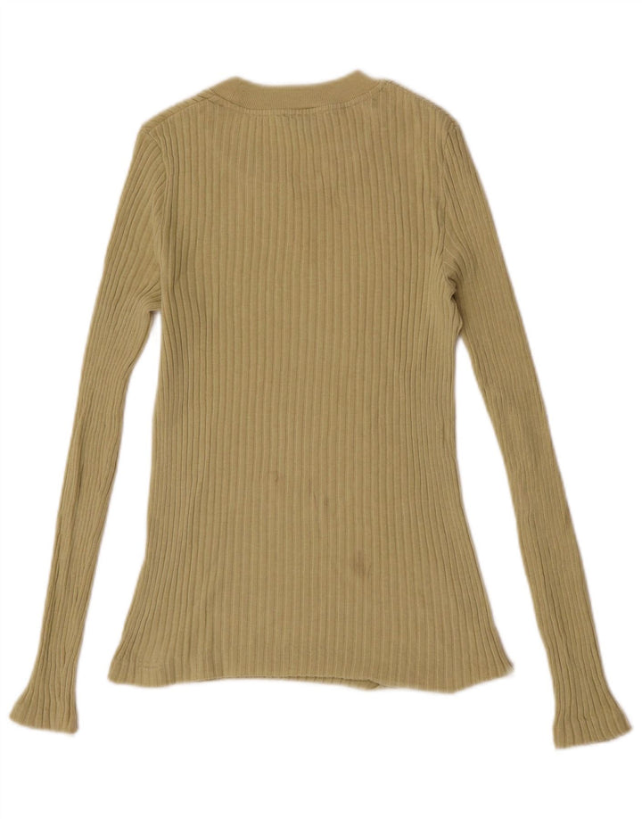 Massimo Dutti Top da donna a maniche lunghe UK 8 Small Khaki
