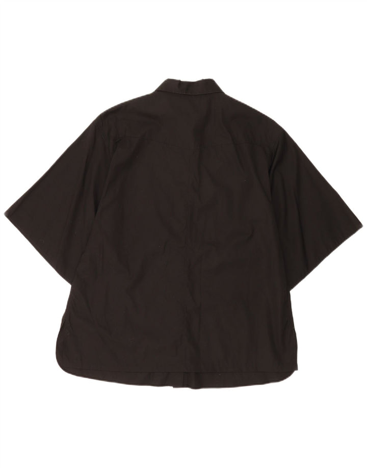Massimo Dutti Womens Short Sleeve Oversized Shirt EU 34 2XS Black