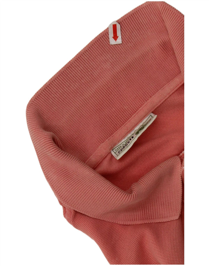 LACOSTE Mens Polo Shirt Size 4 Medium Pink Cotton
