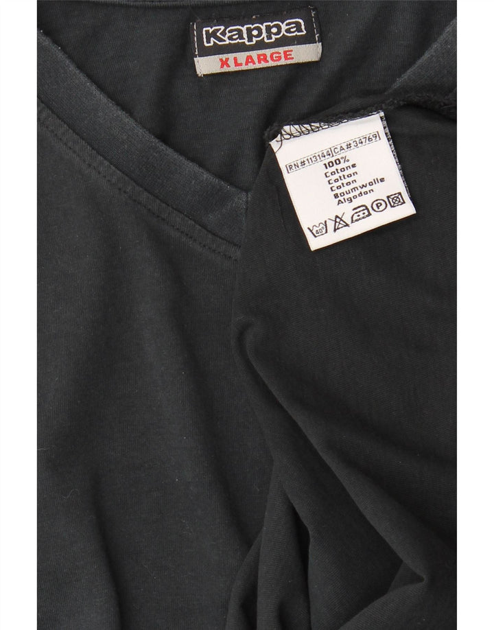 Kappa Mens T-Shirt Top XL Black Cotton