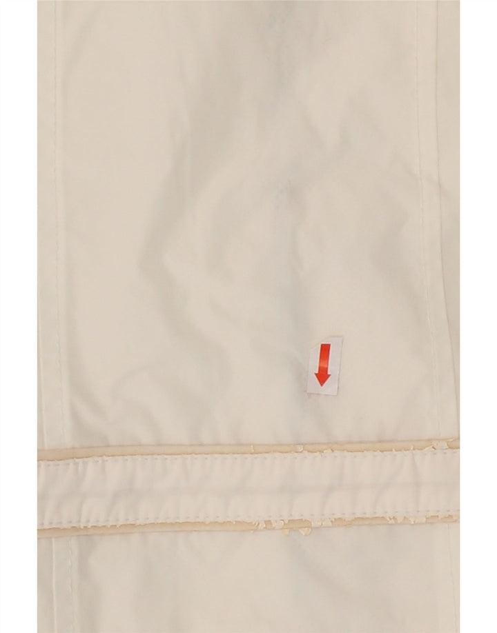 CALVIN KLEIN JEANS Womens Crop Bomber Jacket UK 12 Medium White Polyester Vintage Calvin Klein Jeans and Second-Hand Calvin Klein Jeans from Messina Hembry 