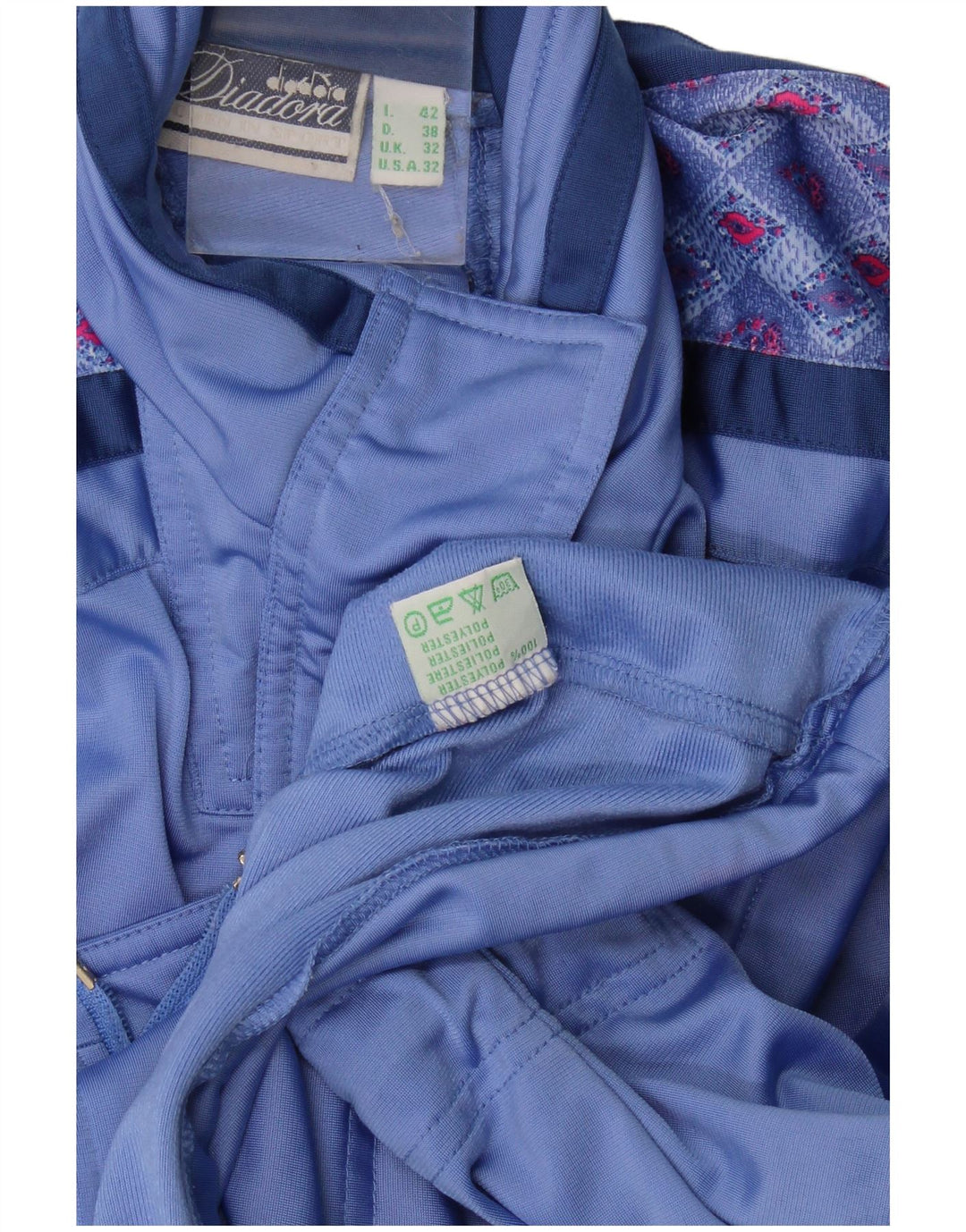 Diadora Womens Oversized Tracksuit Top Jacket IT 42 Medium Blue Floral