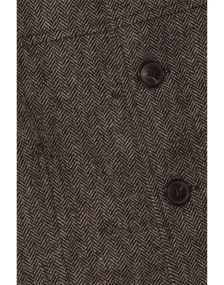 Zara Mens Longline Classic Fit Overcoat UK 40 Large Grey Herringbone