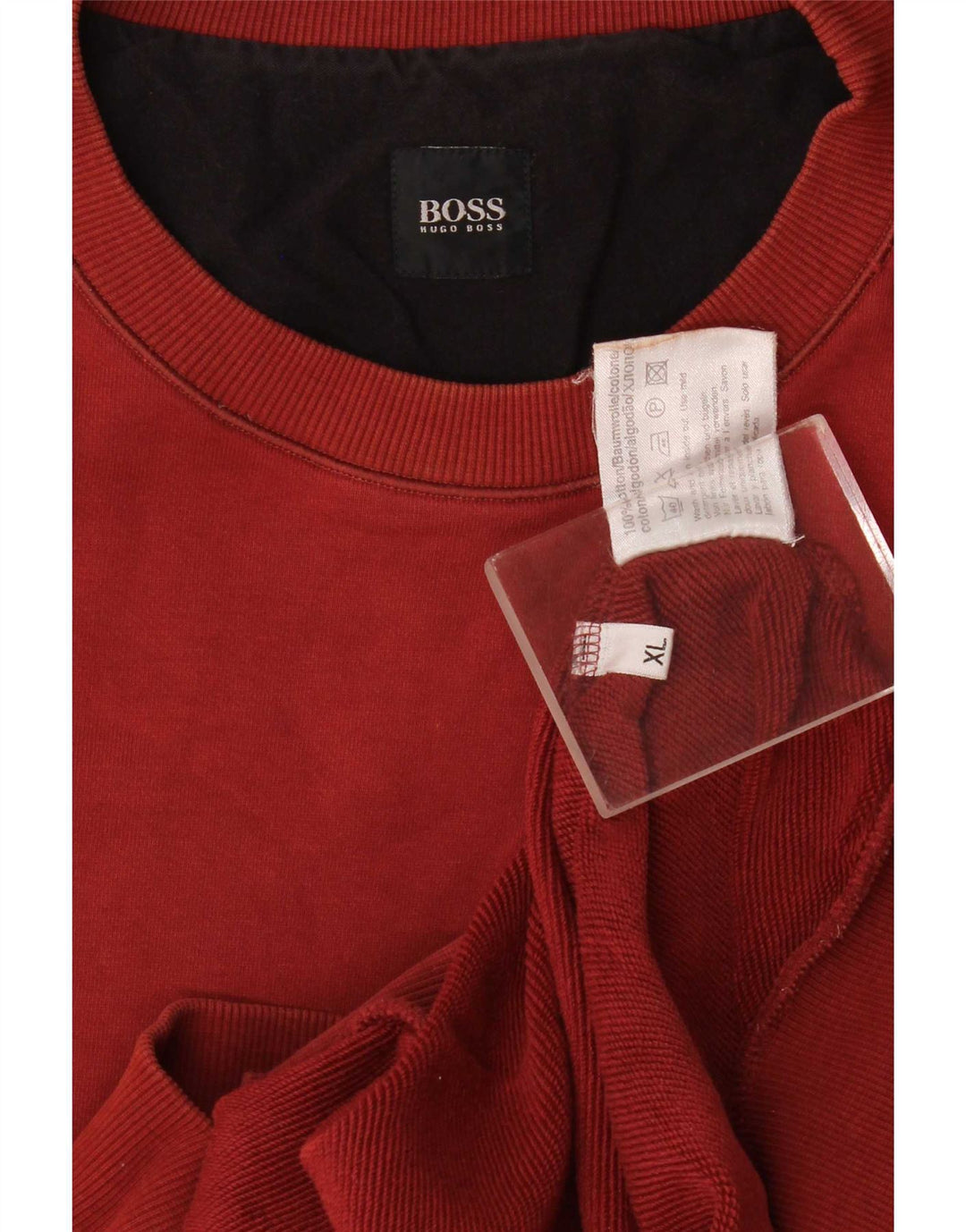 Hugo Boss Mens Sweatshirt Jumper XL Maroon Cotton