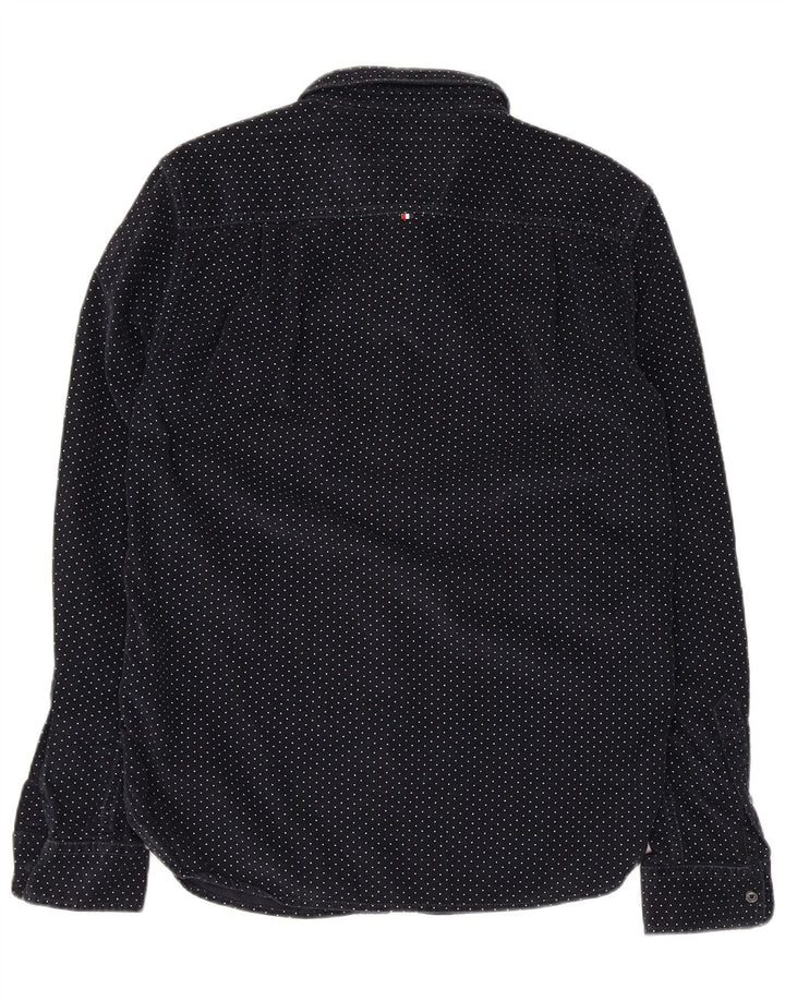 Superdry Mens Corduroy Shirt Medium Navy Blue Spotted Cotton