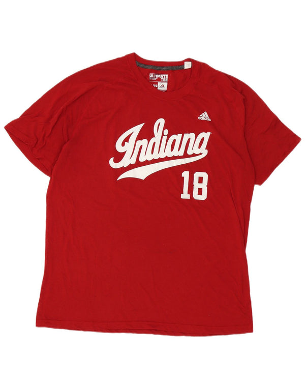 Adidas Mens Indiana Graphic T-Shirt Top XL Rouge Polyester