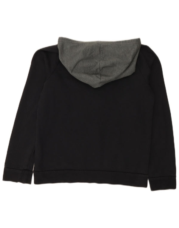 Under Armour Boys Hoodie Jumper 11-12 Years Large Black Colourblock Cotton