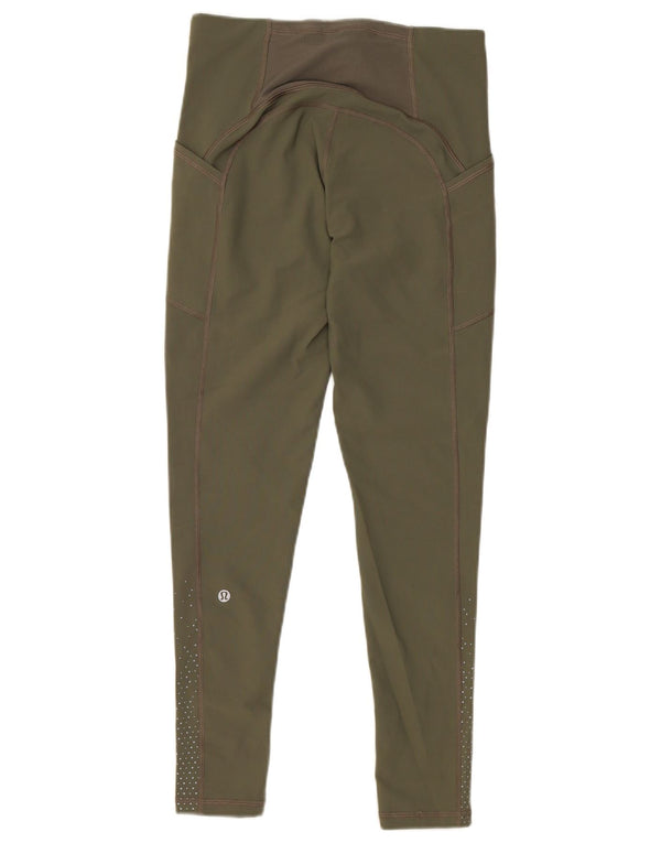 Lululemon Womens Leggings US 6 Medium Green Spotted Nylon
