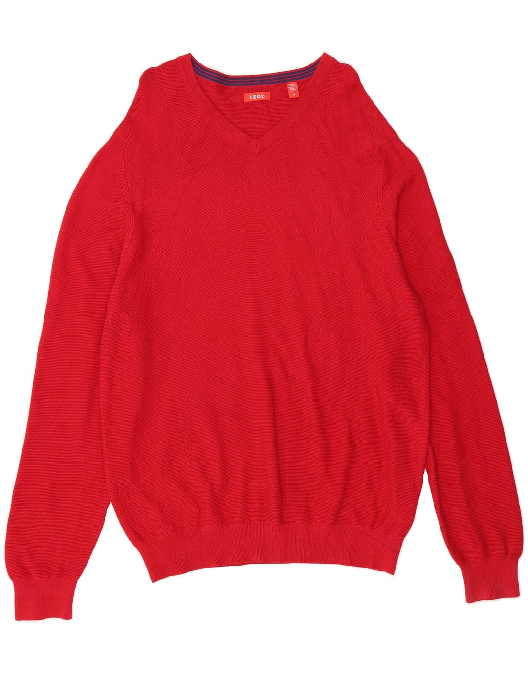 IZOD Mens V-Neck Jumper Sweater Large Red Cotton Vintage Izod and Second-Hand Izod from Messina Hembry 
