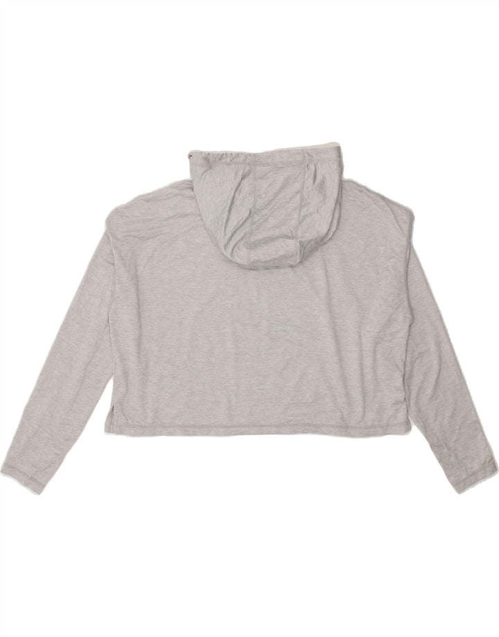 ATHLETA Womens Oversized Crop Hooded Top Long Sleeve UK 6 XS Grey Vintage Athleta and Second-Hand Athleta from Messina Hembry 