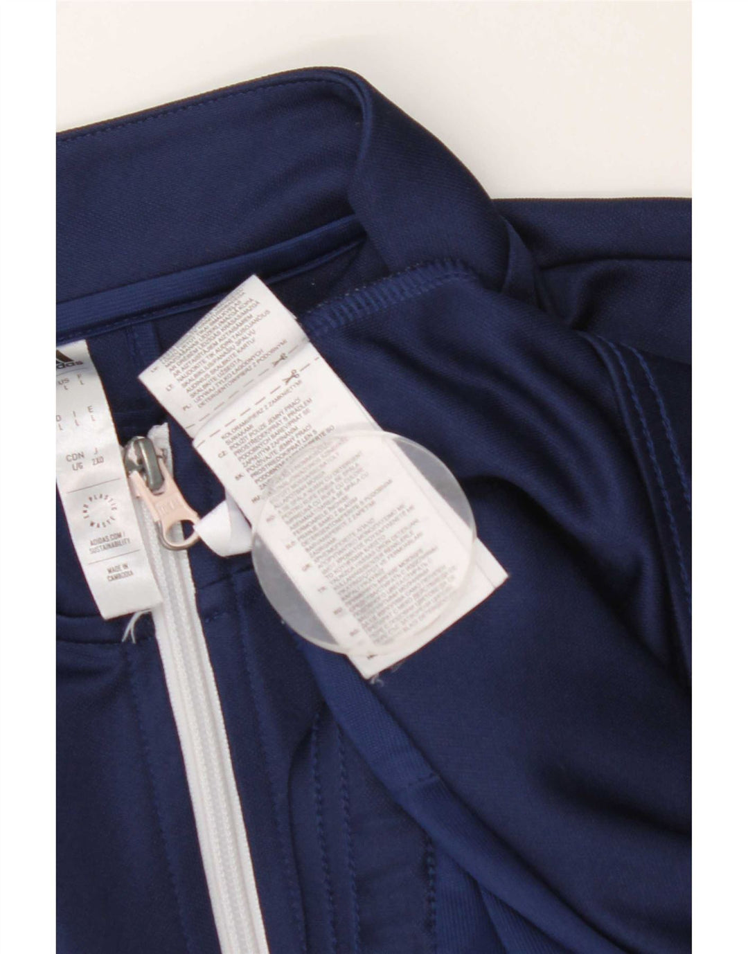 Adidas Mens Tracksuit Top Jacket Large Navy Blue Polyester
