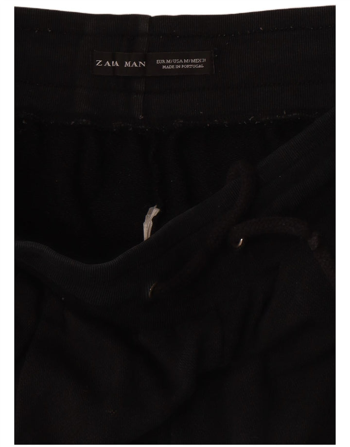 Zara Mens Bermuda Sport Shorts Medium Black