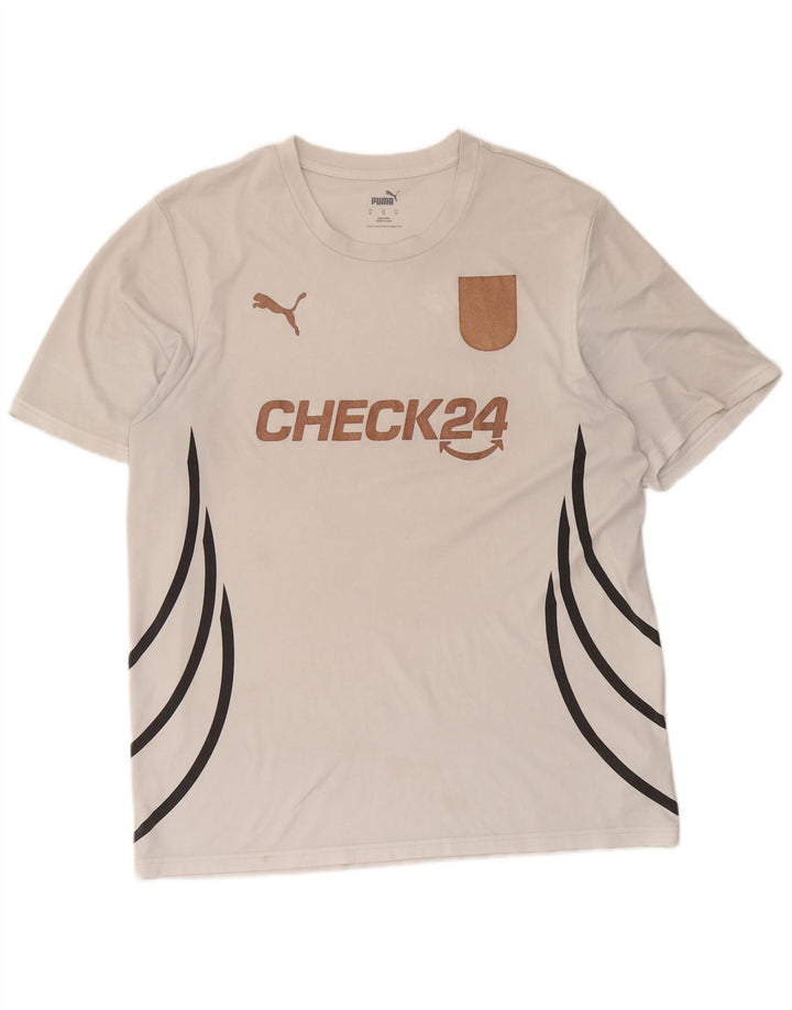 Puma Herre Grafisk T-Shirt Top XL Hvid Polyester