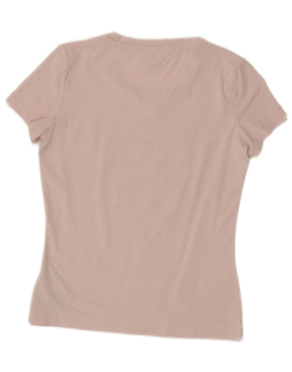 Guess Womens Graphic T-Shirt Top UK 10 Small Pink Floral Cotton