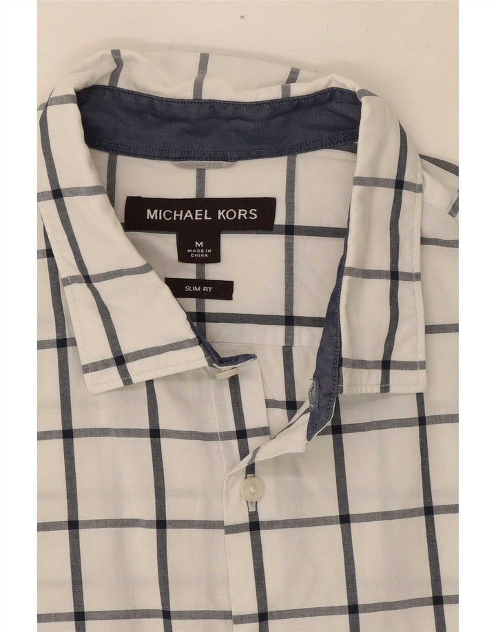 Michael Kors Herre Slim Fit skjorte Medium hvid ternet