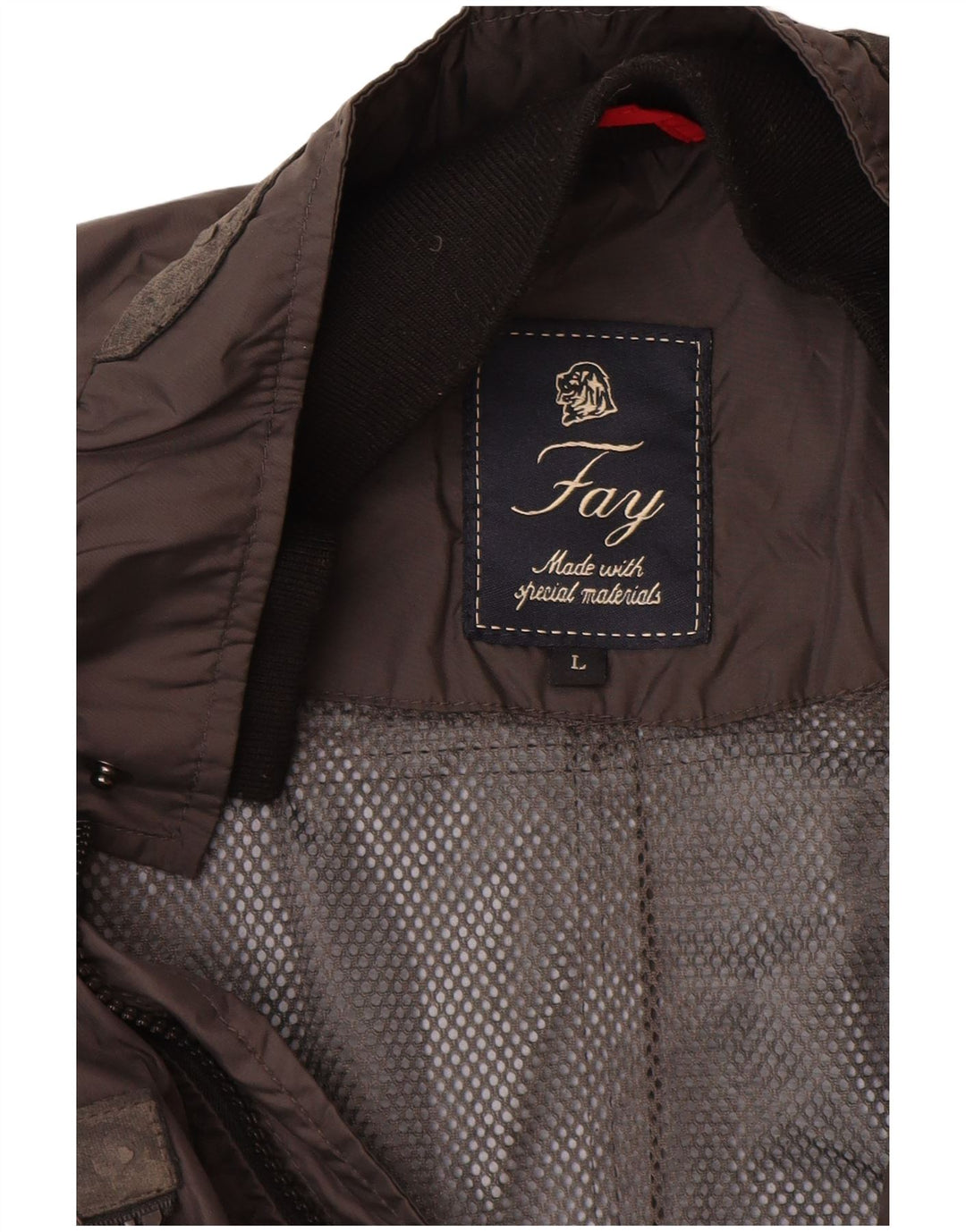 Fay Womens Bomber Jacket UK 16 Large Brown Polyamide
