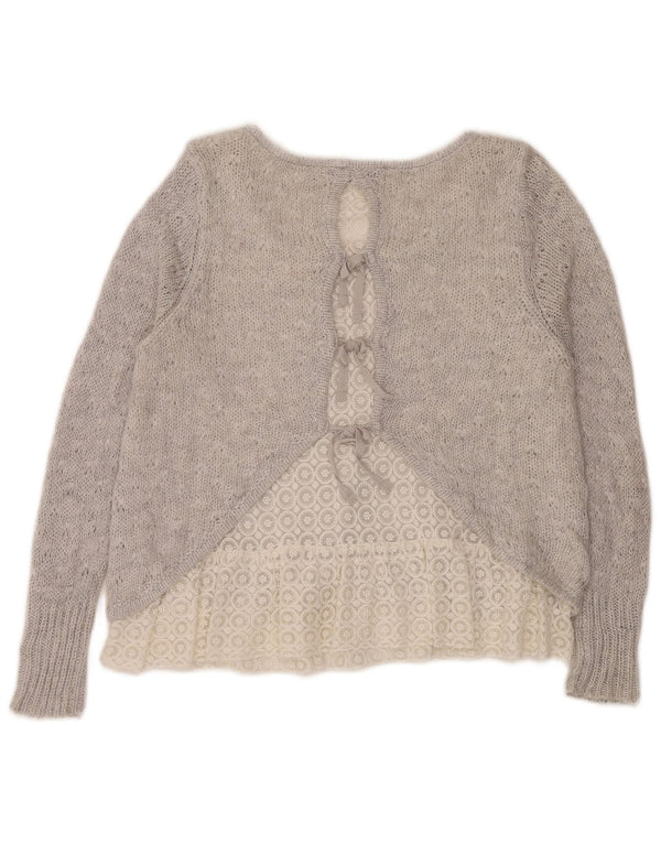 MINT VELVET Damen-Pullover mit U-Boot-Ausschnitt, Gr. 40, Größe L, Grau, Acryl