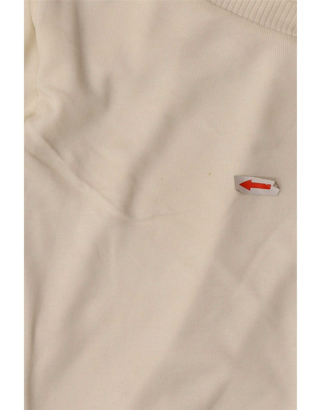 Massimo Dutti Womens Crop V-Neck Jumper Sweater UK 12 Medium Off White