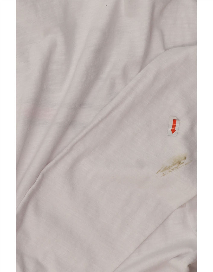 TOMMY HILFIGER Womens Oversized Graphic Top Long Sleeve UK 10 Small White
