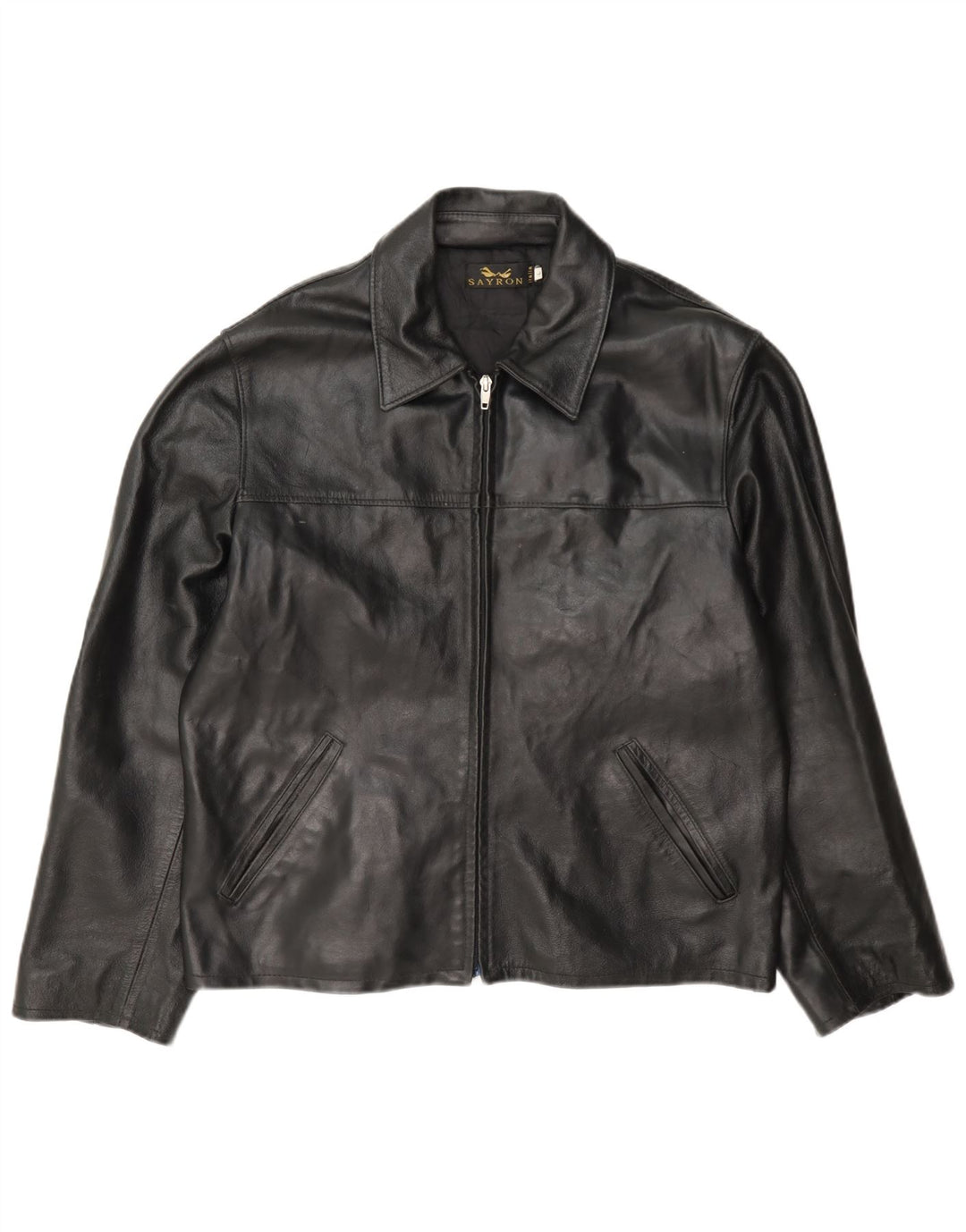 Vintage Herren Lederjacke UK 40 Large Schwarz