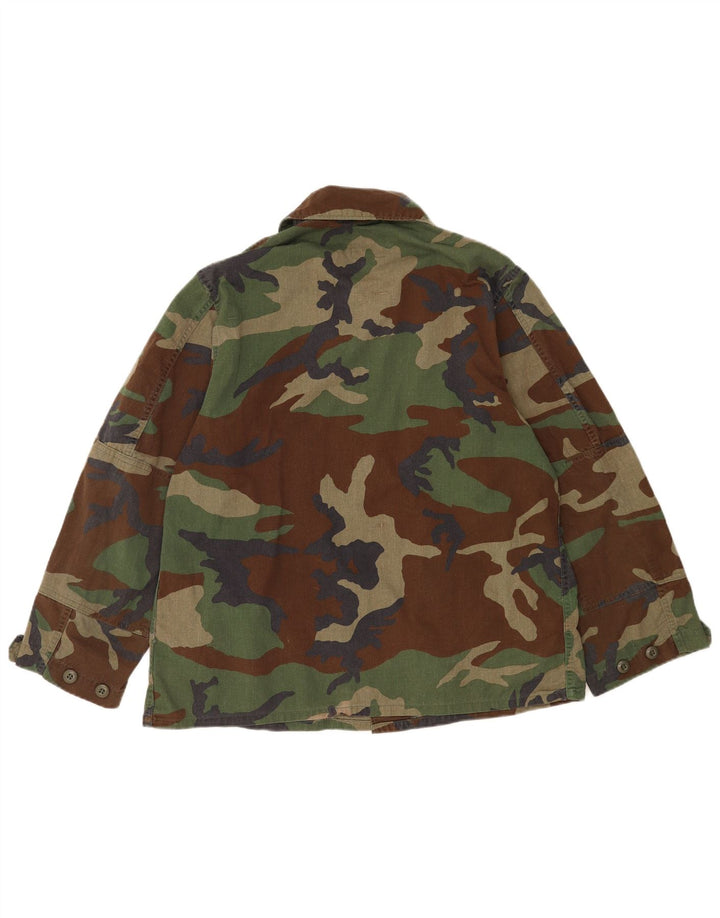 Vintage Mens Military Shirt Medium Khaki Camouflage