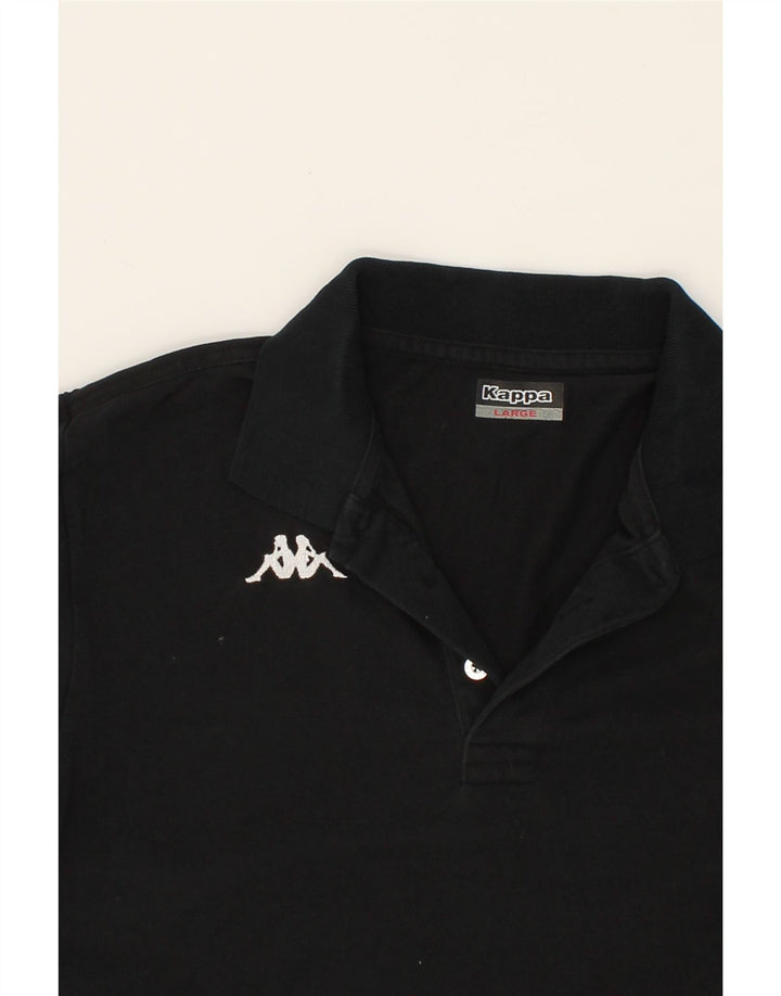 KAPPA Mens Polo Shirt Large Black Cotton Vintage Kappa and Second-Hand Kappa from Messina Hembry 