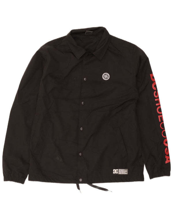 DC Mens Graphic Rain Jacket UK 38 Medium Black Polyester