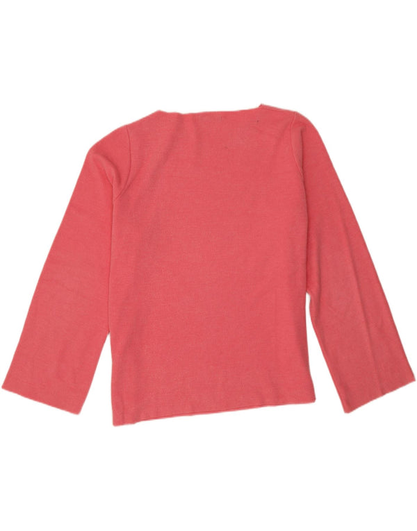 Zara Damen-Oversize-Oberteil, langärmlig, UK 16, Größe L, Rosa, Baumwolle