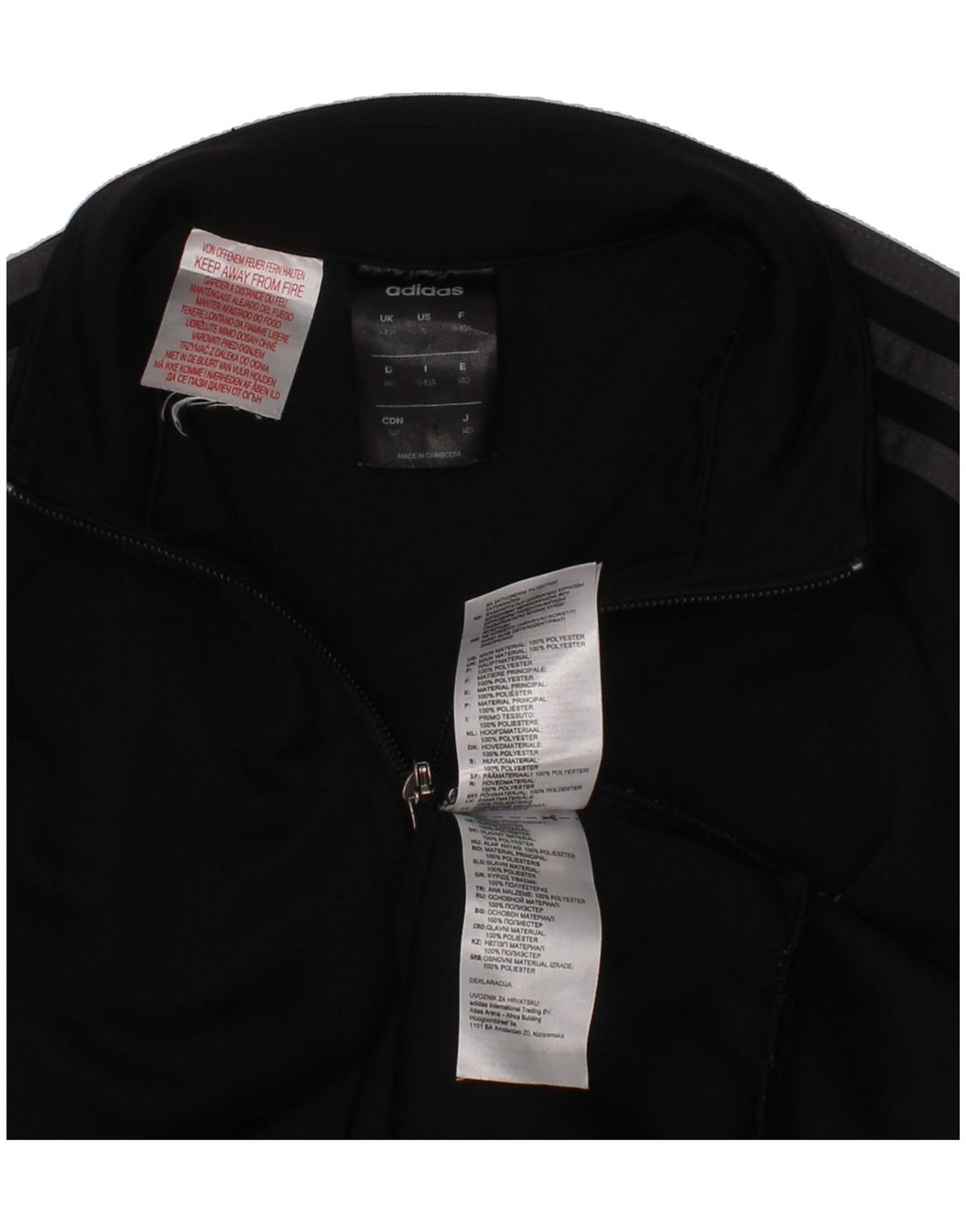 ADIDAS Boys Climalite Tracksuit Top Jacket 9-10 Years Black Polyester Vintage Adidas and Second-Hand Adidas from Messina Hembry 