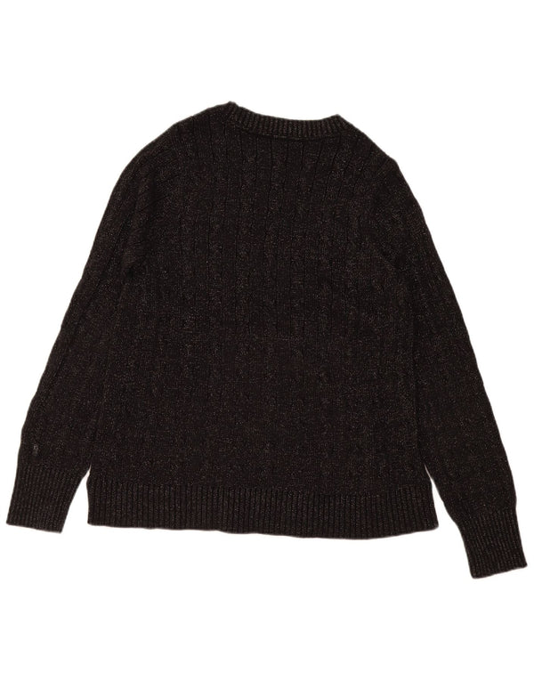 Tommy Hilfiger dame sweater med rund hals DK 12 medium sort bomuld