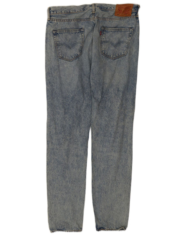 Levi's Mens 501 Distressed Straight Farmer W34 L34 kék pamut