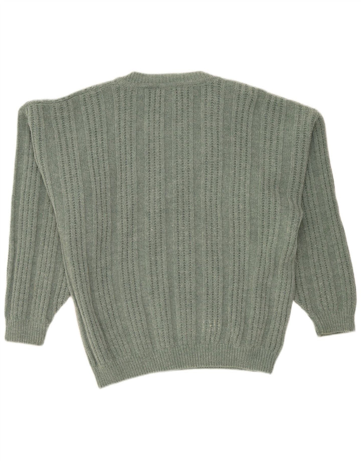 Xavier Herren-Pullover mit V-Ausschnitt, XL, grüne Wolle