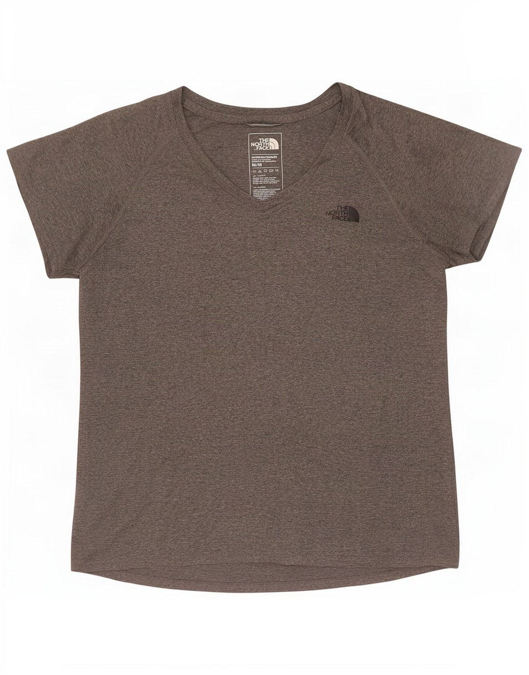 The North Face Damen-T-Shirt-Oberteil UK 12 Mittelgrau meliertes Polyester