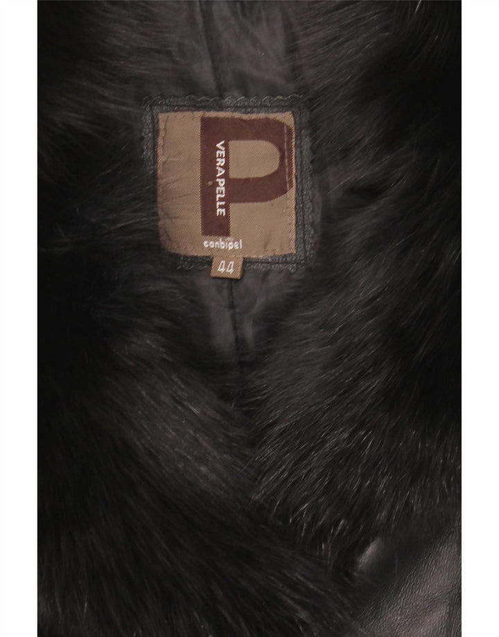 Palton din piele pentru femei Conbipel IT 44 Medium Negru