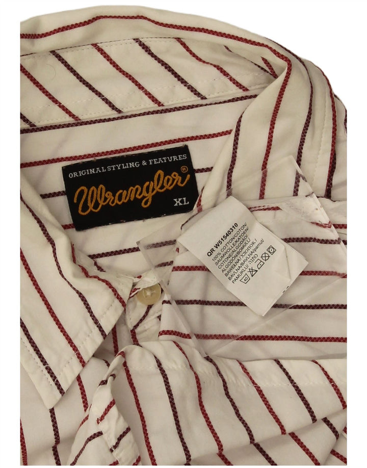 Wrangler Mens Shirt XL White Striped Cotton
